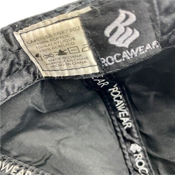 Rocawear Men's Black Monochrome Unstructured Adjustable Snapback Baseball Cap OS - Picture 8 of 10